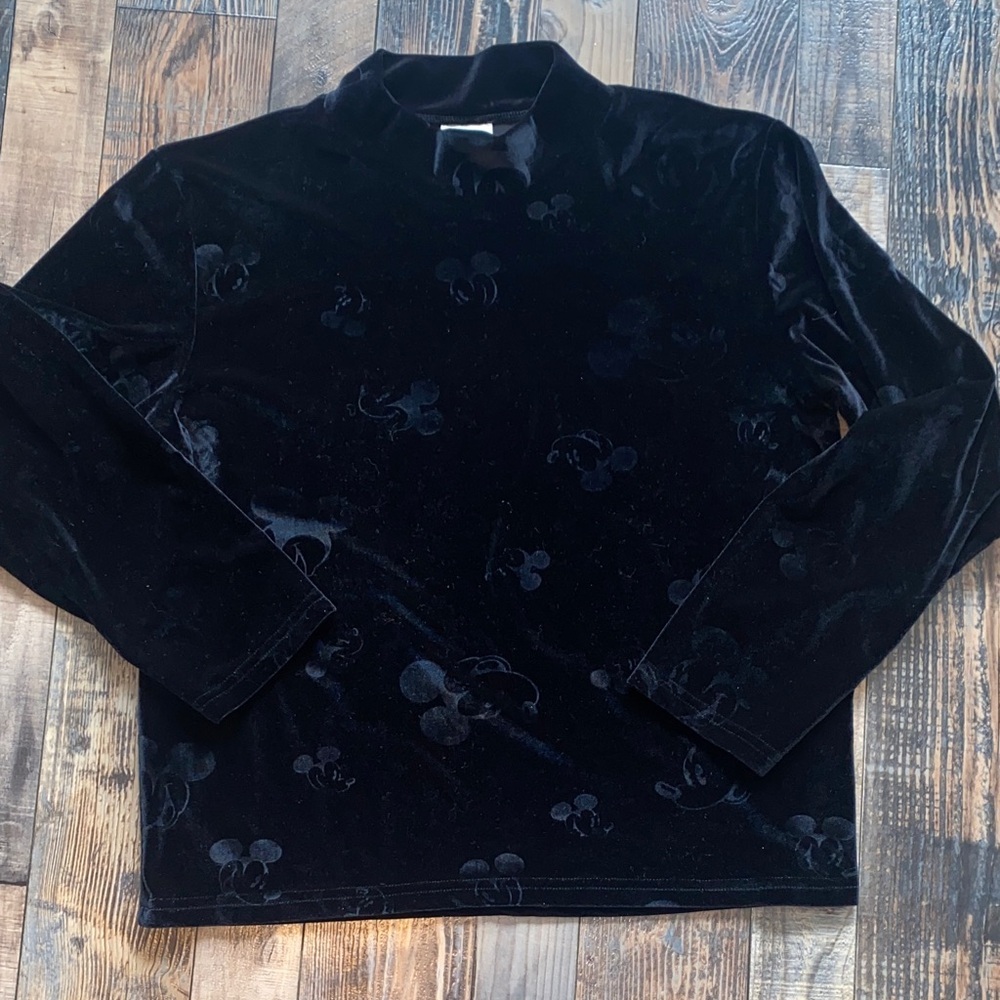 Vintage Disney Black Velvet Mickey all over Apparel